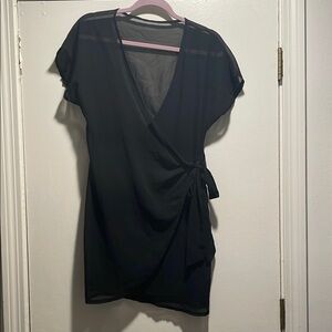 SHEIN Black Wrap Mini Dress Or Cover Up